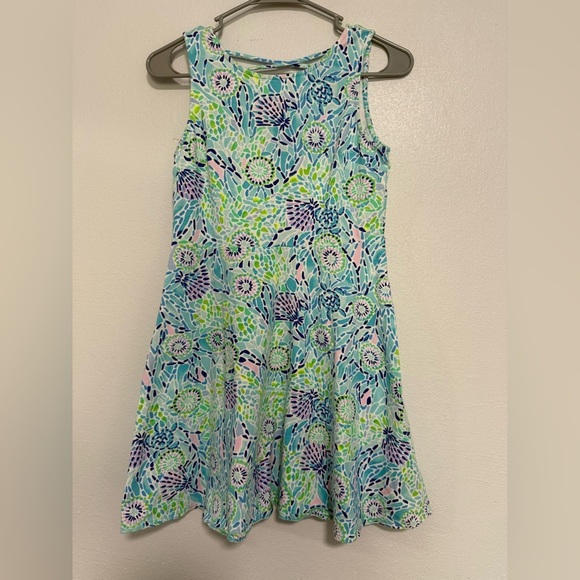 Lilly Pulitzer Girls Carice Dress Blue Ibiza Open Water size 14 - Picture 3 of 5